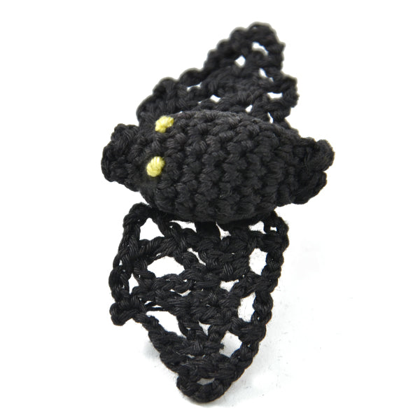 Crochet Bat Applique/Patch  - Black