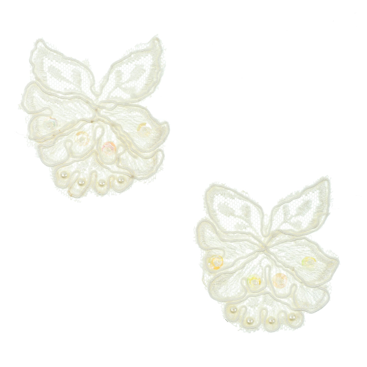 Vintage Corded Lace Applique (Pack of 2)  - Ivory