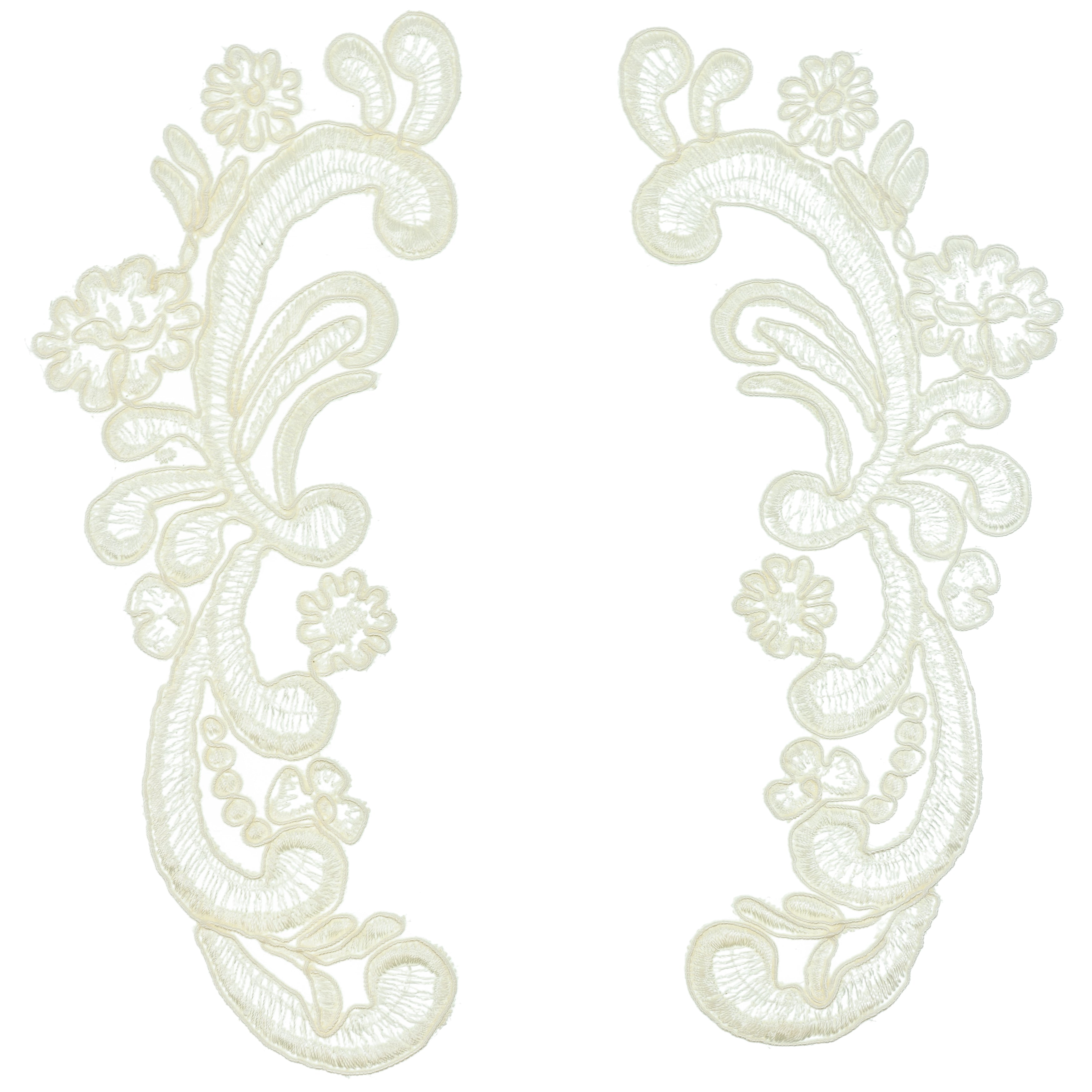 Vintage Rosette Lace Applique (Pack of 2)  - Ivory