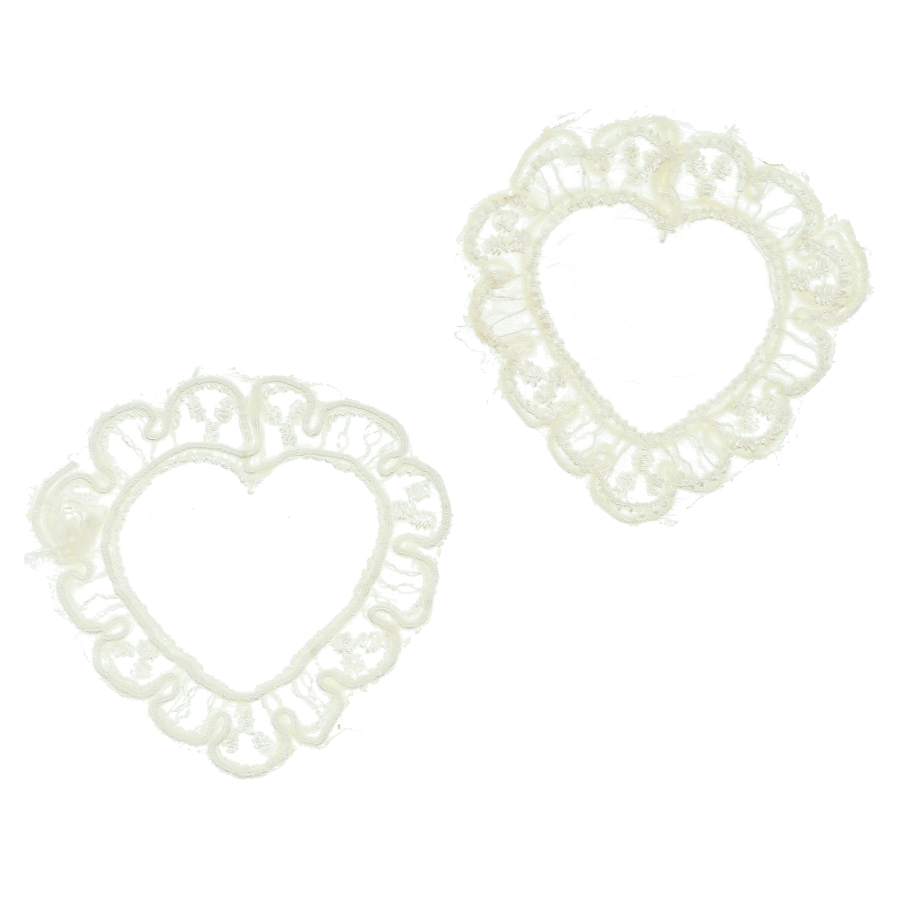 Vintage Bridal Heart Lace Applique (Pack of 2)  - Ivory