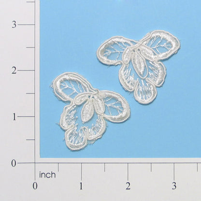 1 3/4" x 1 1/2" Corded Lace Applique/Patch Pack of 2