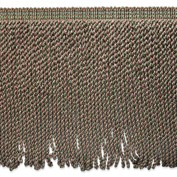 9" Conso  Bullion Fringe Trim   - Mauve/ Olive (Sold by the Yard)