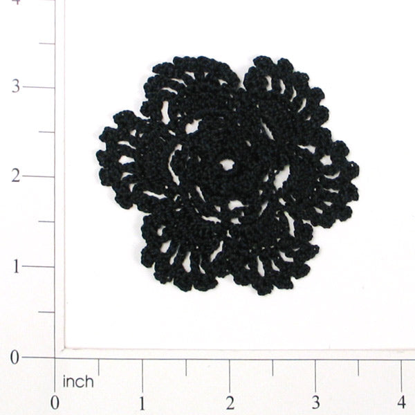 Clara Crochet Doily  Black 2-1/2 inch