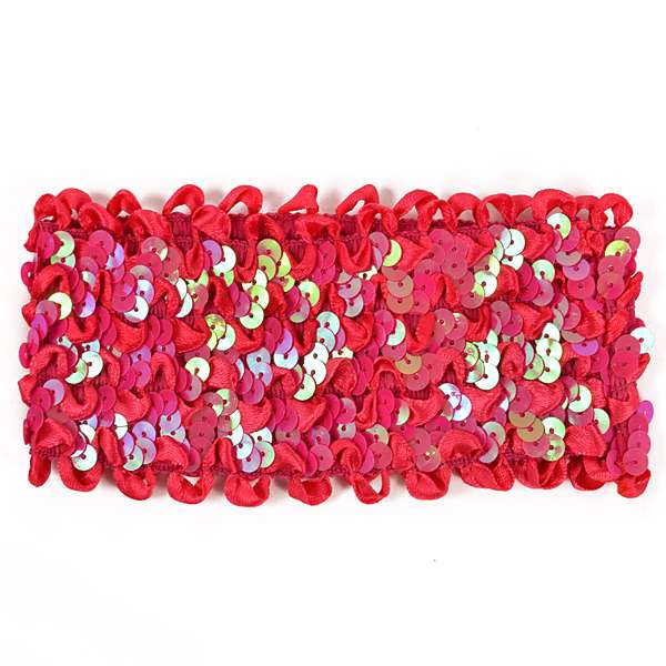 Ruffled Ribbon Stretch Sequin Headband