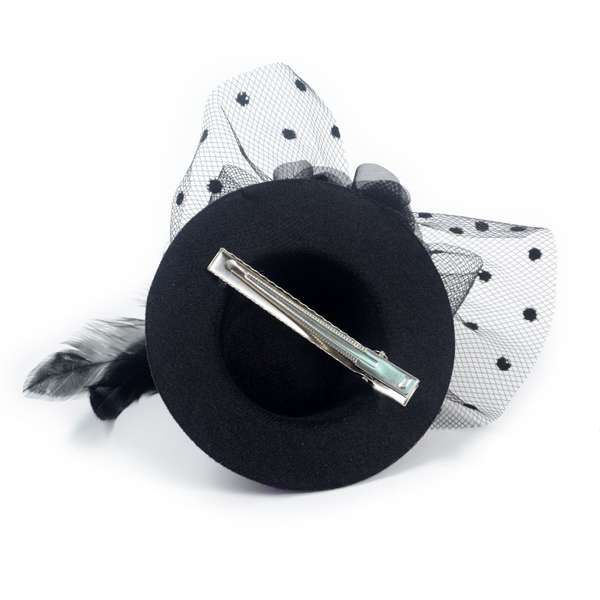 Paulette Black Mini Top Fascinator Hat