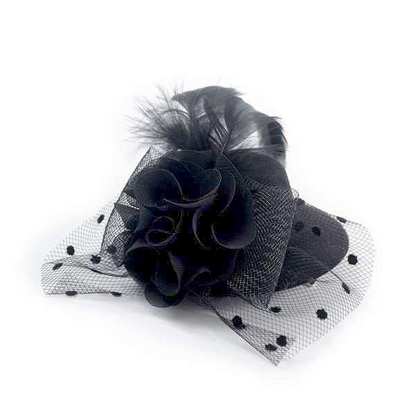 Paulette Black Mini Top Fascinator Hat