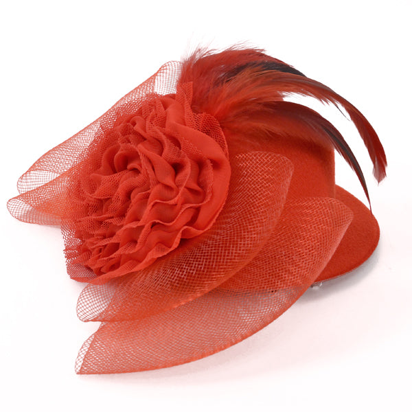 Scarlett Fascinator Mini Top Hat  - Red