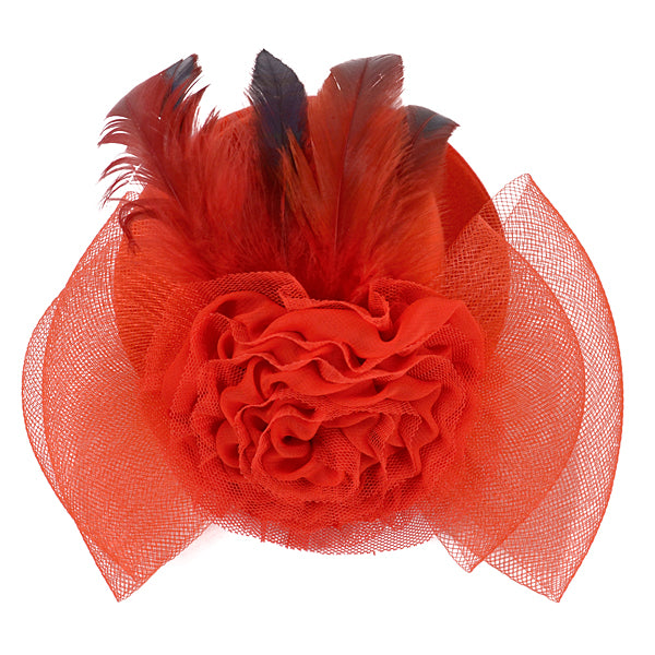 Scarlett Fascinator Mini Top Hat  - Red