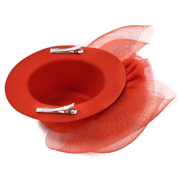 Scarlett Fascinator Mini Top Hat  - Red