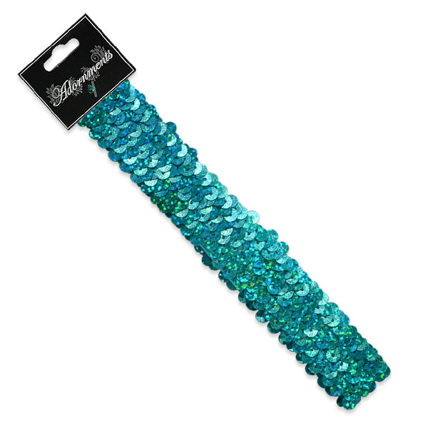 3 Row 1 1/4" Hologram Stretch Sequin Headband