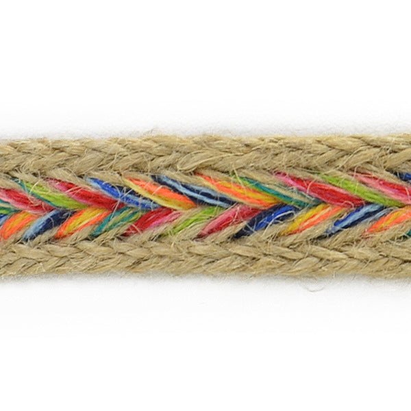 Jute Braided Stretch Headband    - Light Brown