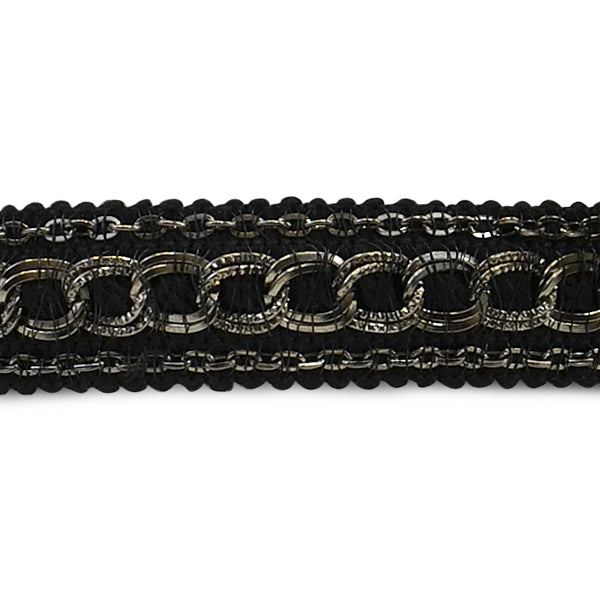 Chain Design Stretch Headband  - Black/Silver