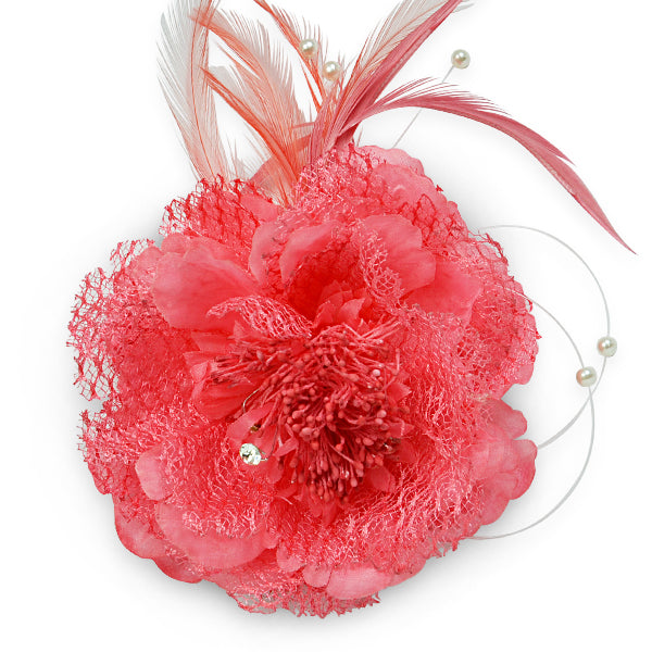 Vintage Floral Brooch and Hair Accessory Fuchsia Flowers & Bows