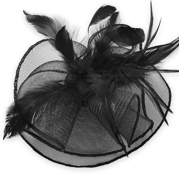 Tyra Black Fascinator Mini Top Hat