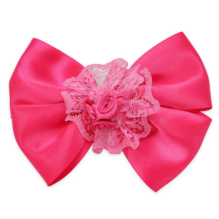 Ava Bow Triple Flower Embellishment w/clip