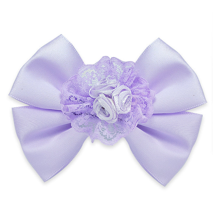 Ava Bow Triple Flower Embellishment w/clip