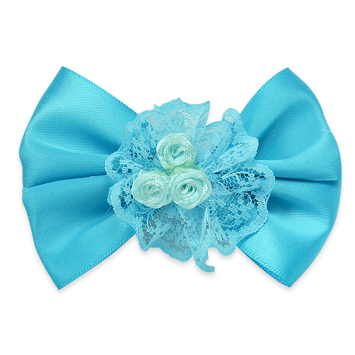 Ava Bow Triple Flower Embellishment w/clip