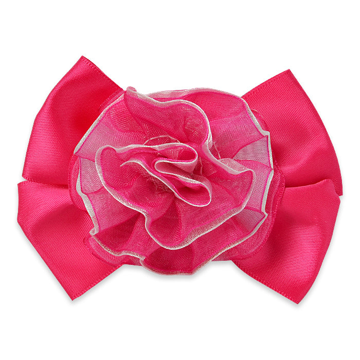 Maya Bow with Large Organza Embellishment w/clip