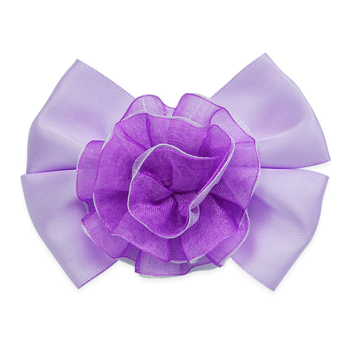 Maya Bow with Large Organza Embellishment w/clip