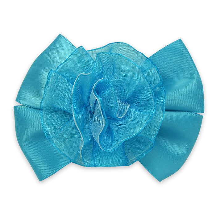 Maya Bow with Large Organza Embellishment w/clip