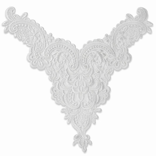 Paloma Embroidery Lace Collar  - White
