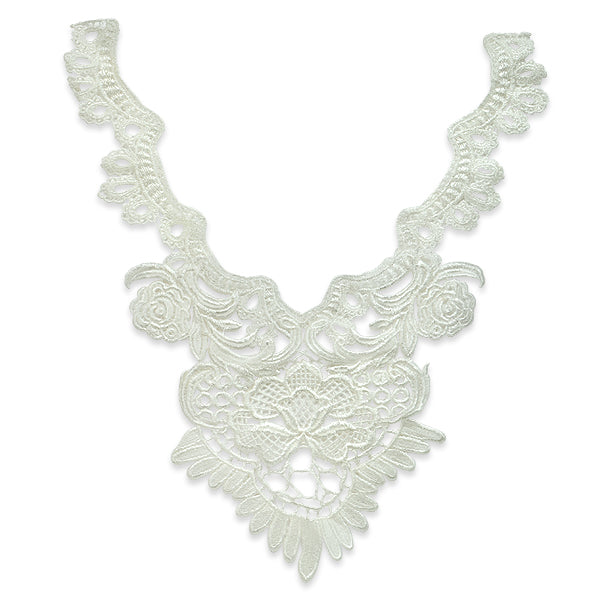 Elegant Lace Collar Applique for Bridal and Fashion Wear 14 1/2" x 11 1/2"