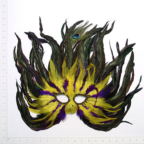 Mardi Gras Carnival Feather Mask  - Multi Colors