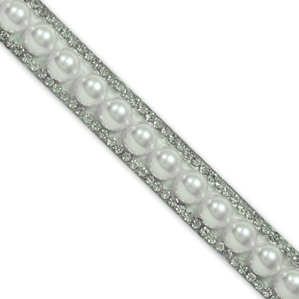 1/2" Hot Fix Rhinestone, Versatile, Banding Trim, Pearl  (Sold by the Yard)