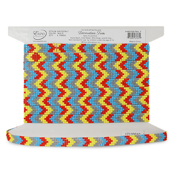 1/2" Dekota Pixel Iron-On, Versatile Beaded Trim (Sold by the Yard)