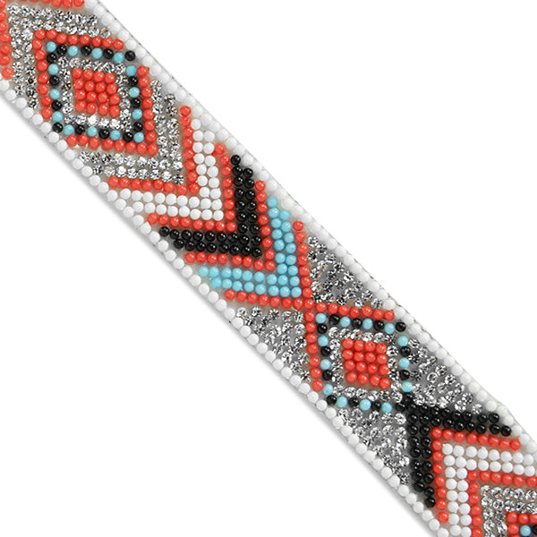 1" Olowin Iron On Rhinestone, Versatile, Beaded Trim (Sold by the Yard)