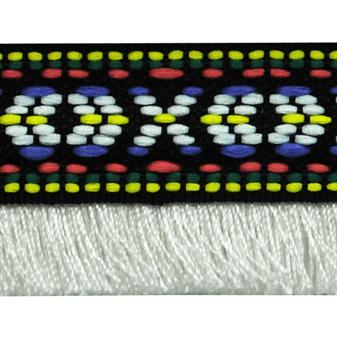 1 1/4" Lynette Iron-On, Versatile Fringe Trim, Black Multi (Sold by the Yard)