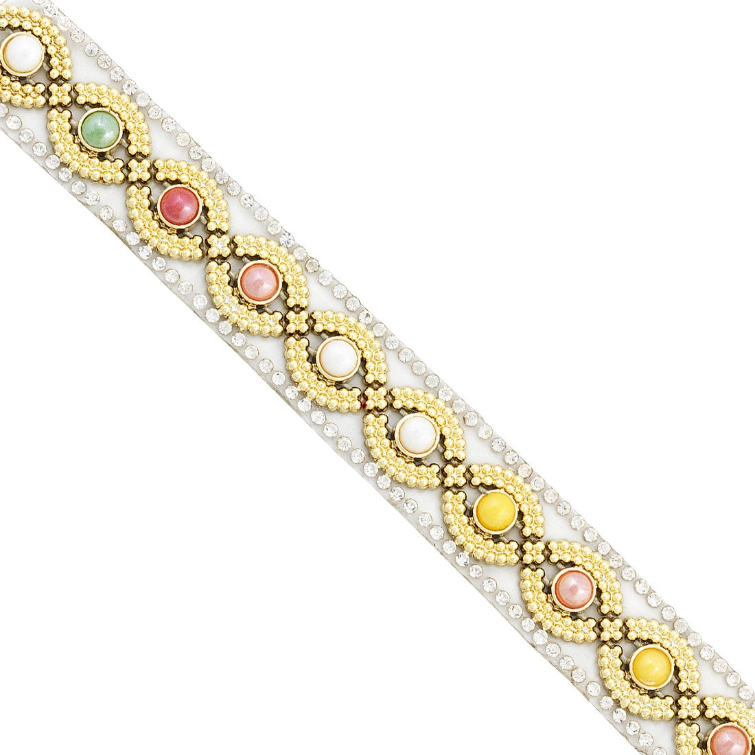 5/8" Rubina Rhinestone Iron-On, Versatile Trim, 5-Yard Cut, Multi Colors