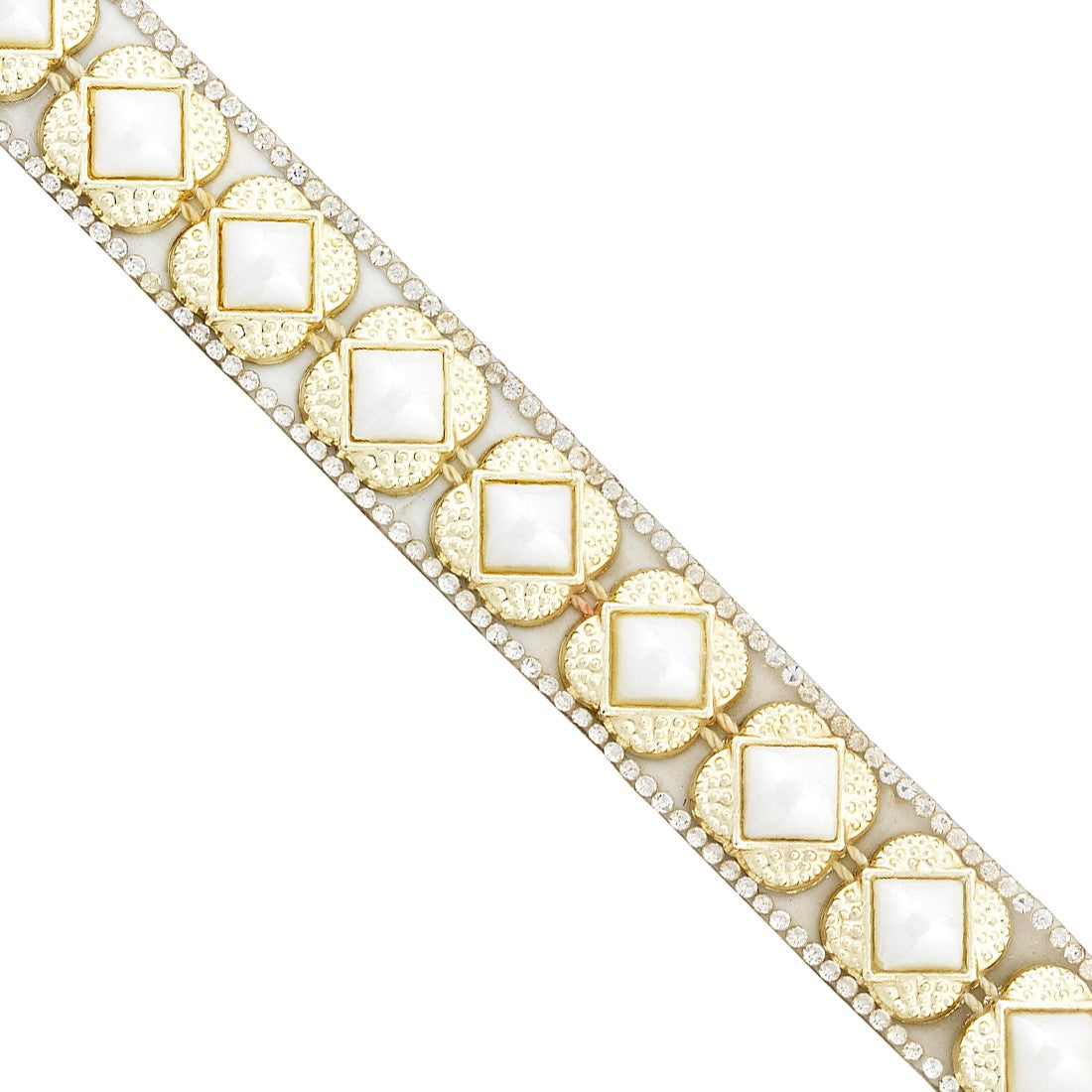 3/4" Carlisha Rhinestone Iron-On, Versatile Trim, 5-Yard Cut, Multi Colors