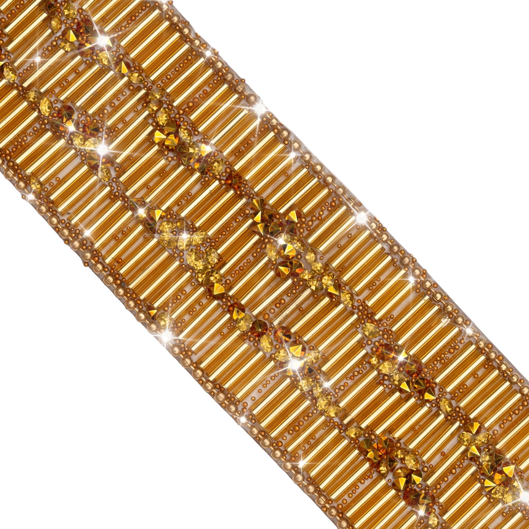 1 3/16" Isla, Rhinestone, Crystal Beaded, Wave Stripe, Trim (Sold by the Yard)