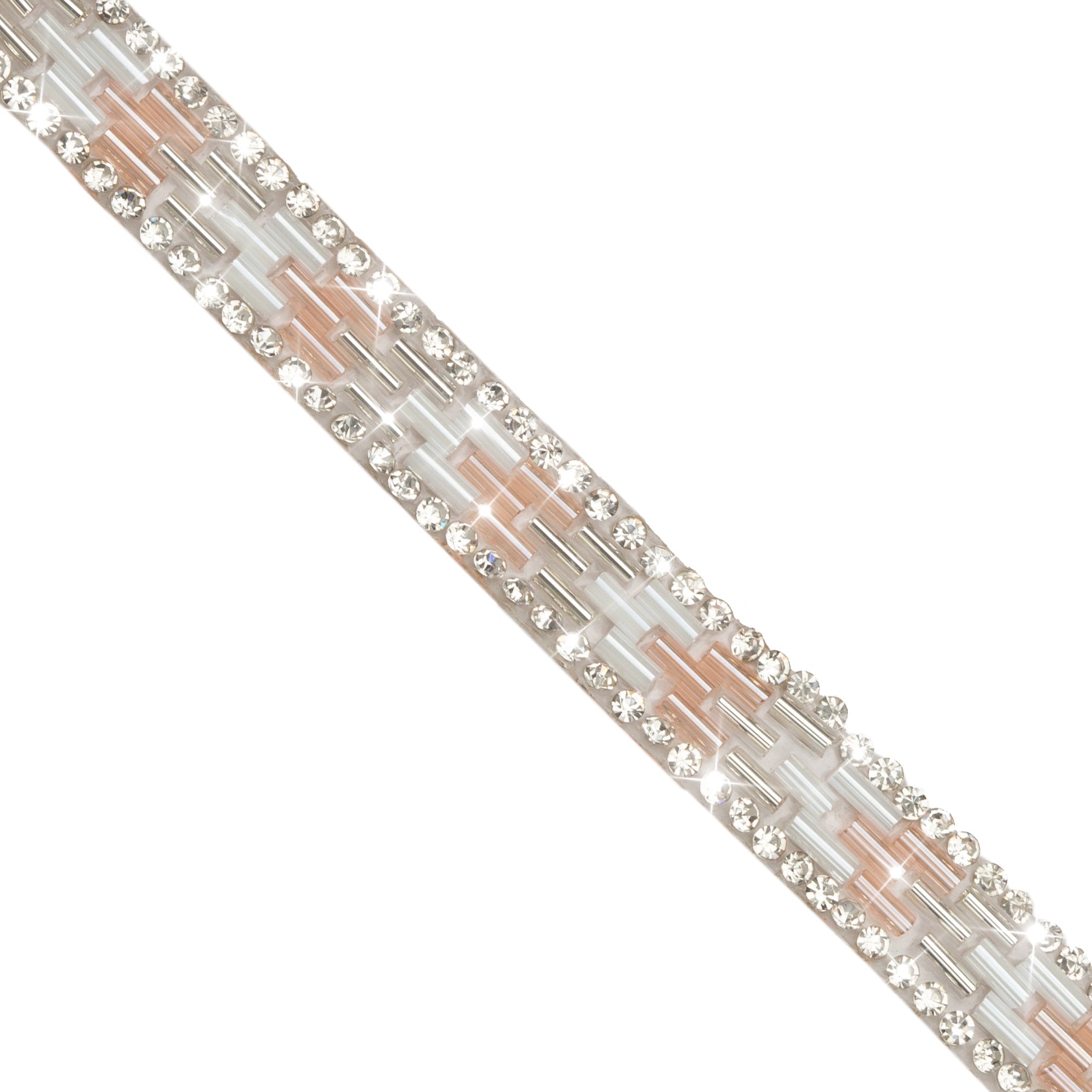 3/8" Ellie, Beaded Rhinestone, Crystal, Arrow Stripe, Trim (Sold by the Yard)