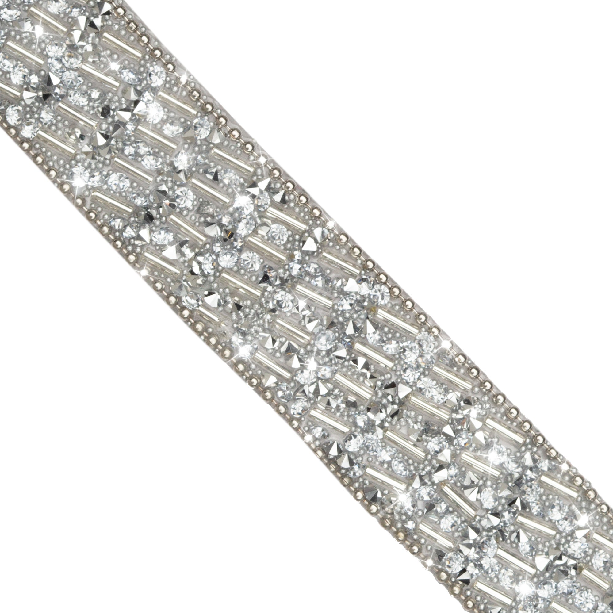 3/4" Camila, Rhinestone, Beaded, Crystal Banding, Trim, 5 Yard Cut