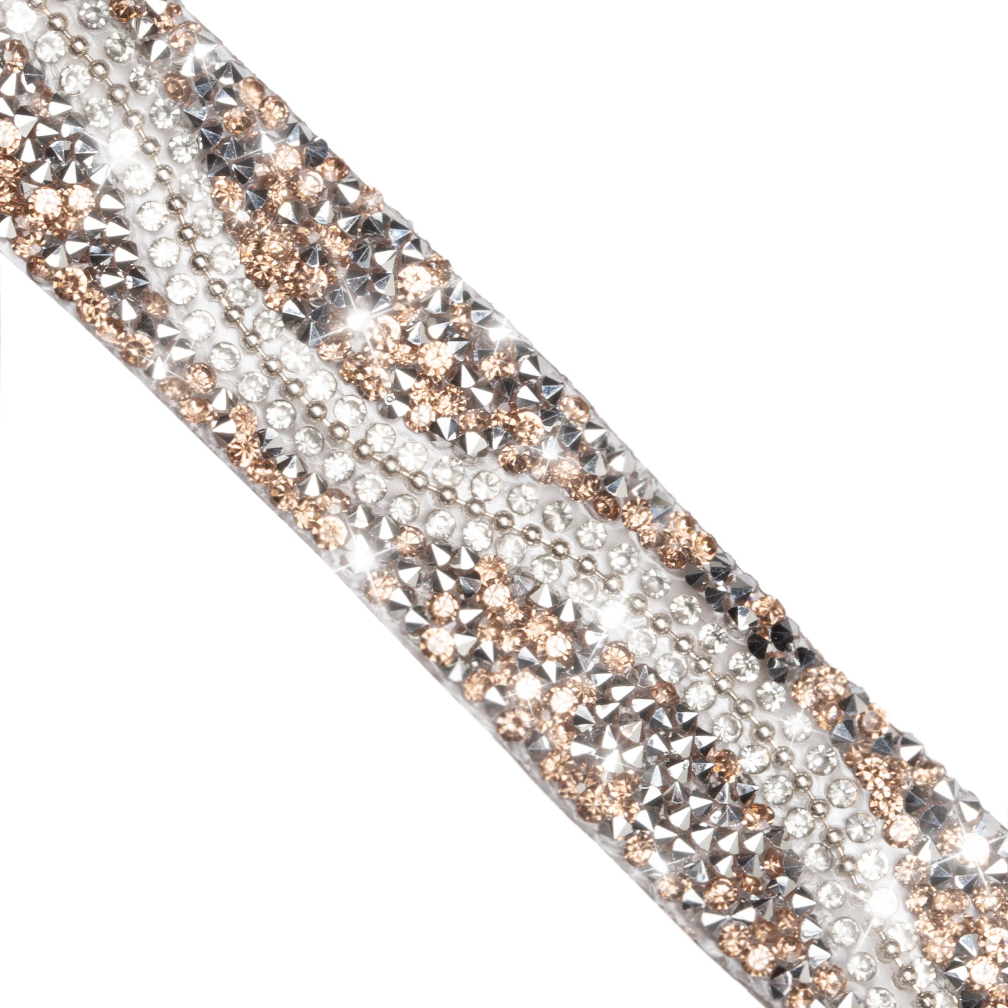 3/4" Penelope, Faceted Rhinestone, Crystal Wave Trim, 5 Yard Cut