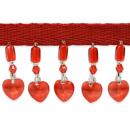 Beaded Heart Fringe Trim (Sold by the Yard)