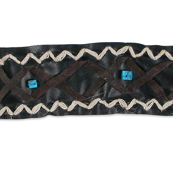 5 Yards of Beaded Fur and Faux Suede Trim   - Black Multi