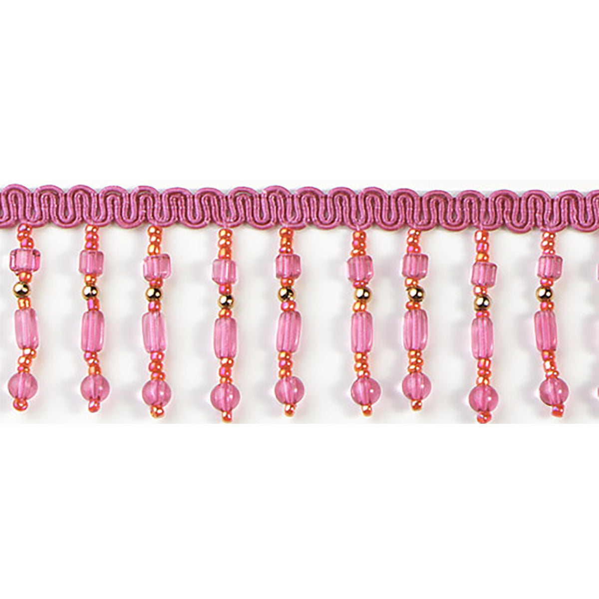 5 Yards of Braid with Beaded Fringe Trim  - Burgundy