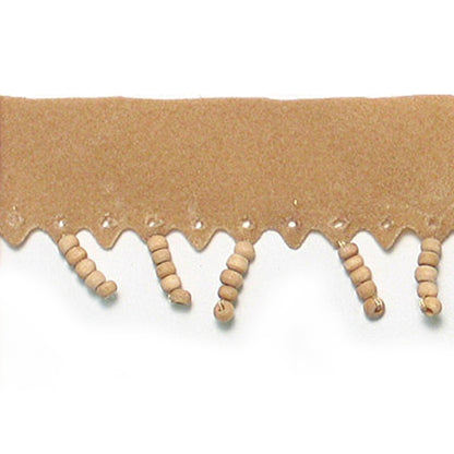 Faux Suede Beaded Fringe Trim (Sold by the Yard)