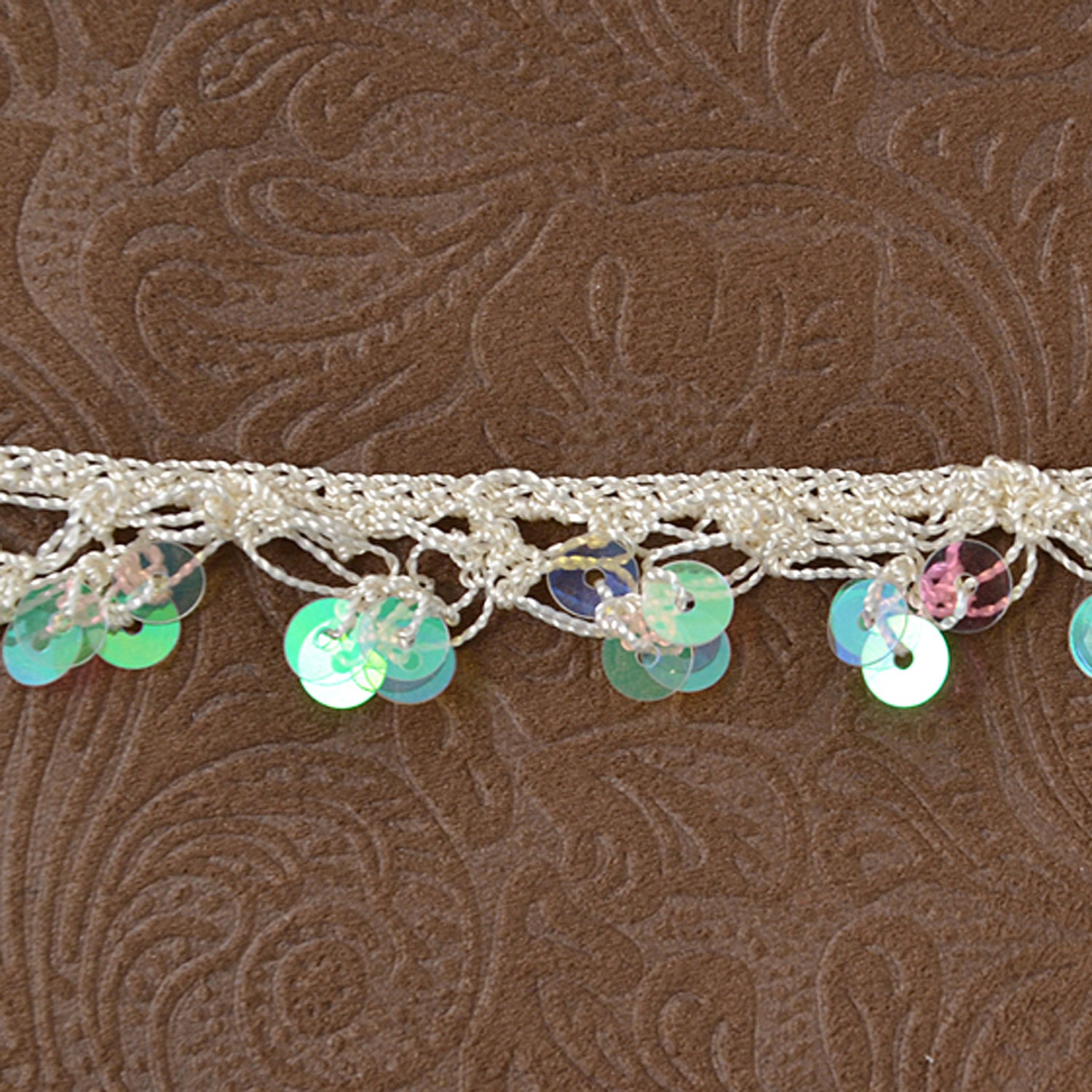 Dangling Sequin Crochet Trim (Sold by the Yard)