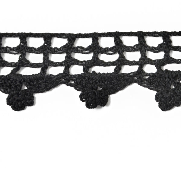 5 yards of Doris Crochet Trim   - Black