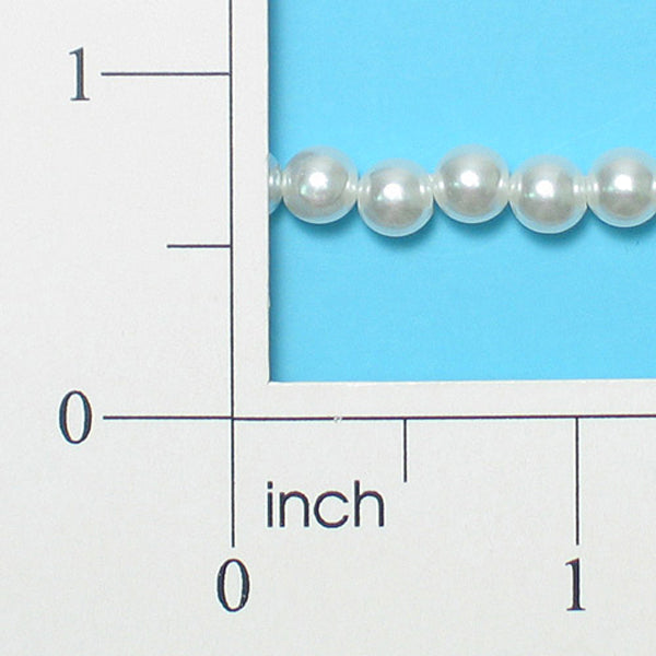 6mm Loose Round Pearl Strand   - White