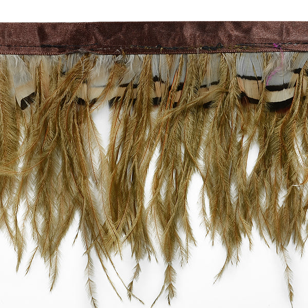 Ostrich and Tiger Feather Fringe Trim (Sold by the Yard)