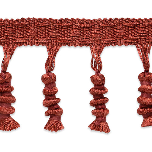 Spiral Tassel Fringe - Cranberry (Sold by the Yard)