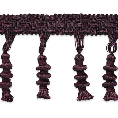 Spiral Tassel Fringe - Cranberry (Sold by the Yard)