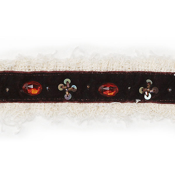 5 Yards of Velvet and Gem Trim - Burgundy