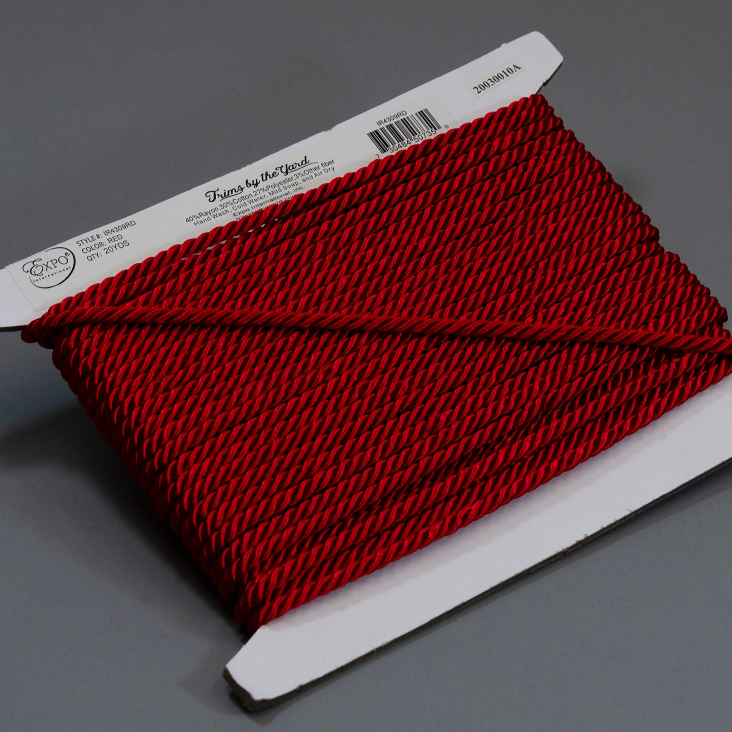 Wanda Twisted Cord Trim - 1/8 Inch Diameter, 10 Yard Navy Blue