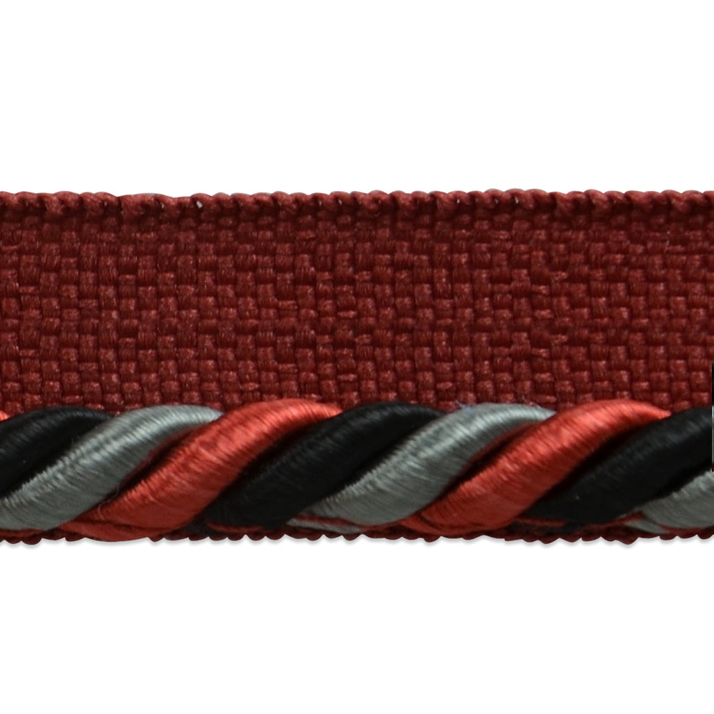 1/4" Multi Colored Twisted Lip Cord Trim (Sold by the Yard) Red Multi 1/4" Cords & Lip Cords